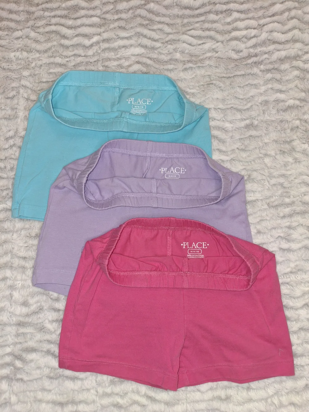 The Children's Place Girls Cartwheel Shorts in Teal, Lavender & Pink Sz 7/8